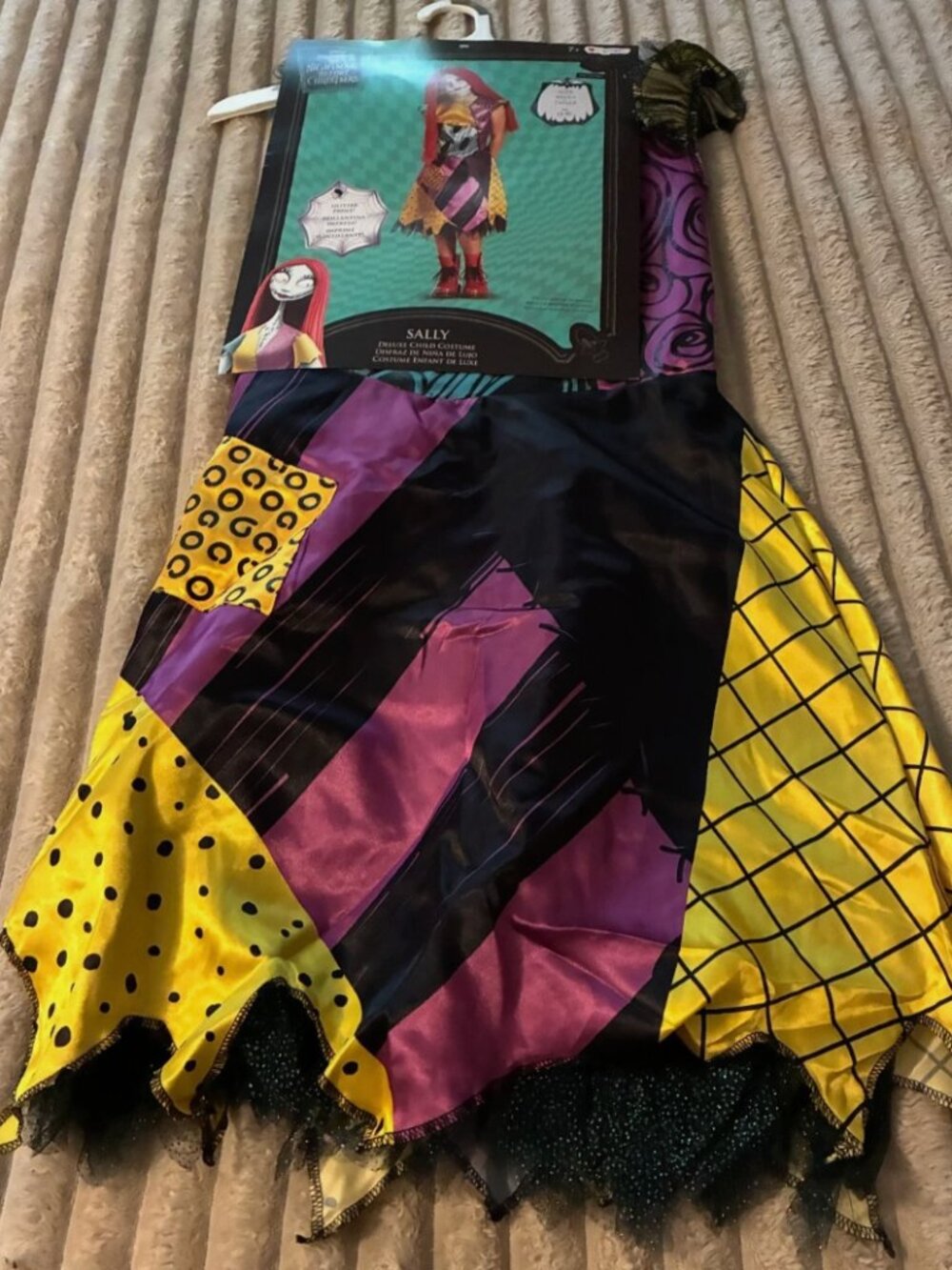 THE NIGHTMARE BEFORE CHRISTMAS SALLY YOUTH DRESS COSTUME-MED (7/8)-DISGUISE-NWT!
